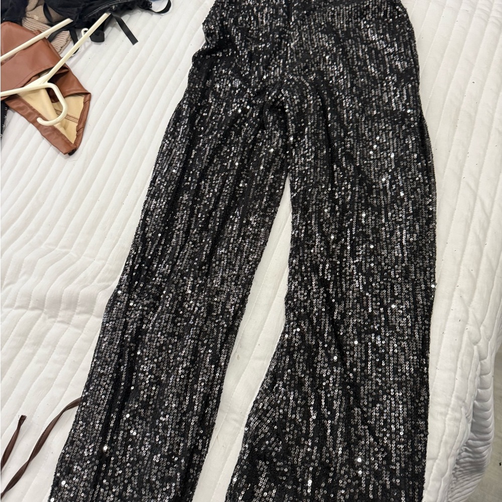 Lulu's Black and Silver sequin jumpsuit